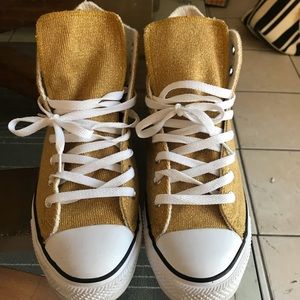 Gold Chuck Taylor High Womens sz. 11/ Mens sz. 9